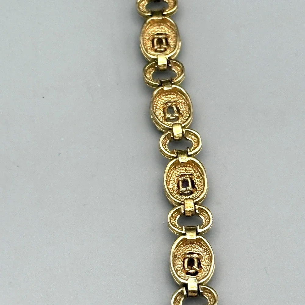 Ross Simons 18k Gold Plated Sterling Silver Bracelet Gemstone Etruscan Revival 7
